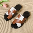 thumbnail image 5 of Xdegoge Flat Sandals for Women Crisscross Multi Tone Straps Toe Loop Slides Summer Beach Fashion Slipper Casual Outdoor Open Toe Minimalist Lightweight Footwear, 5 of 6