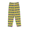 thumbnail image 4 of Balery Mardi Gras Purple Yellow Plaid print Women's Pajama Pants,Ultra Lightweight Pjs,Lounge Pant-Large, 4 of 9