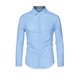 thumbnail image 1 of Camisa de vestir de oficina de manga larga con botones y cuello a cuadros en contraste de colores para hombre Azul claro S Unique Bargains, 1 of 6