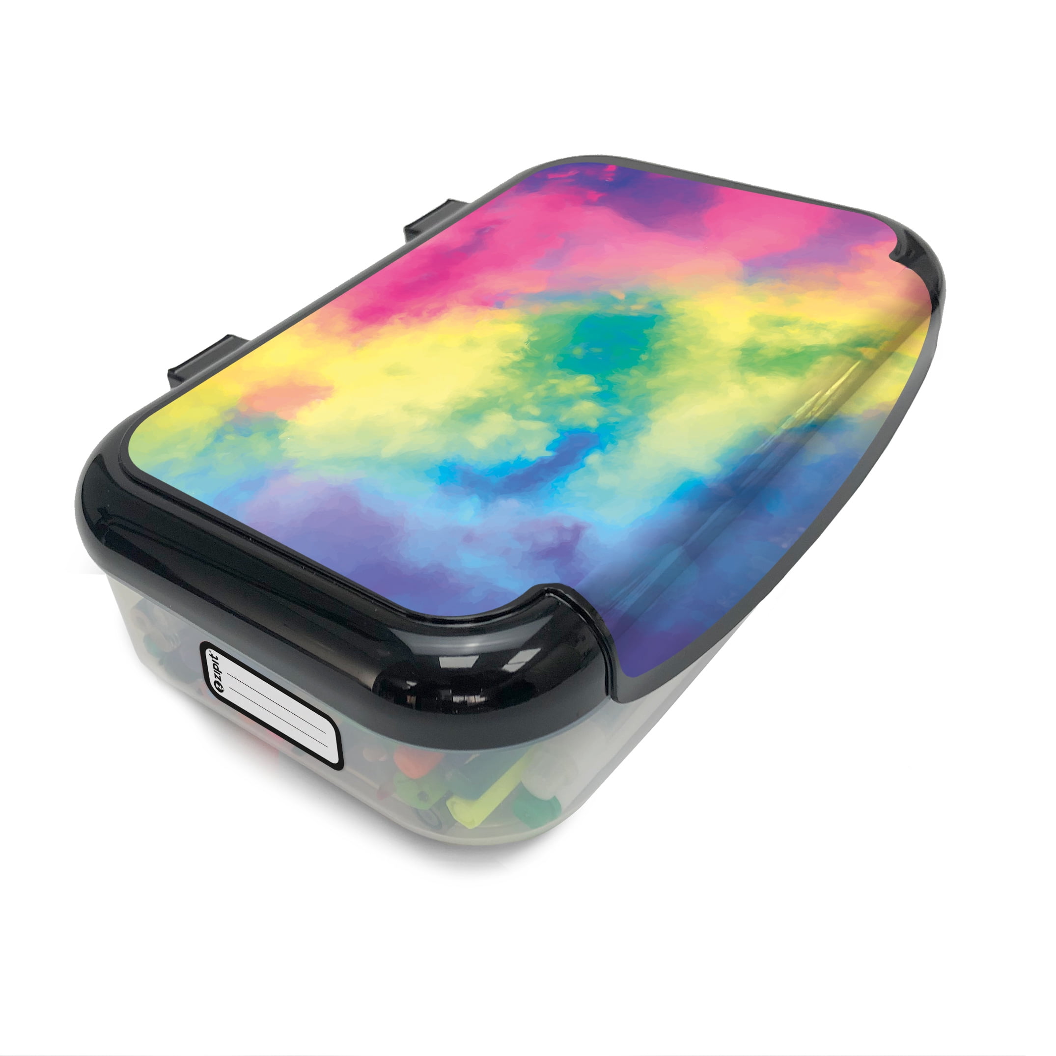 ZIPIT Recycled Plastic Pencil Box, Fits up to 60 Pens, Colorful Rainbow