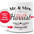 thumbnail image 2 of Personalized Drinking Coffee Together Mug Cups 11oz 15oz Gift for Christmas Valentines Wedding Anniversary For Wife Husband Married Couples Hubby Wifey Boyfriend Girlfriend Custom Name Year, 2 of 7