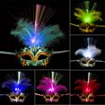 thumbnail image 1 of Neinkie Face Cover Glowing Feather Colorful Light Plastic Portable Luminescent Face Cover for Halloween, 1 of 7