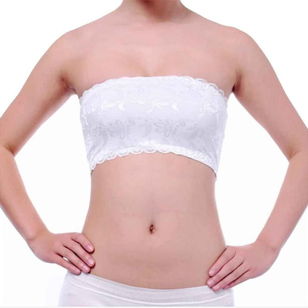 Wweixi Lady Boob Tube Top Cropped Women Stretch Strapless Girls Floral Lace  Crop Top Bra