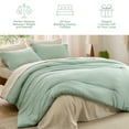 thumbnail image 4 of Cozy Comfort Full Size Comforter Set Sage Green, 7 Pieces Soft Bedding Sets with Comforter, Sheets, Pillowcases & Shams, All Season Boho, Contrasting Design, 4 of 8