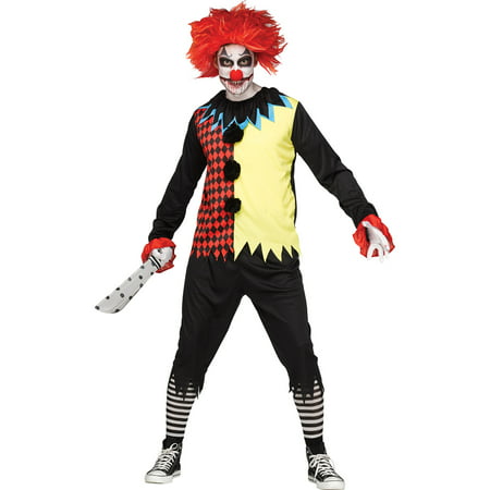 Morris Costumes Freakshow Clown Adult Costume There Nothing Like A Demented Tormented Clown To Strike Fear In People, Style FW135434