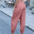thumbnail image 4 of Fsahion Plus Size Casual Sweatpants for Womens Elastic Waist Solid Color Office Casual Office Comfortable High Waisted Leggings Long Pants Bleak Deal on Clearance!, 4 of 7