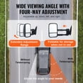 thumbnail image 3 of VEVOR Towing Mirrors, Left & Right Pair Set for Chevrolet Silverado (1999-2007)/GMC/Cadillac, Tow Mirror with Plane & Convex Glass, Manual Controlling Telescoping Folding, Four-Way Adjustable, Black, 3 of 9
