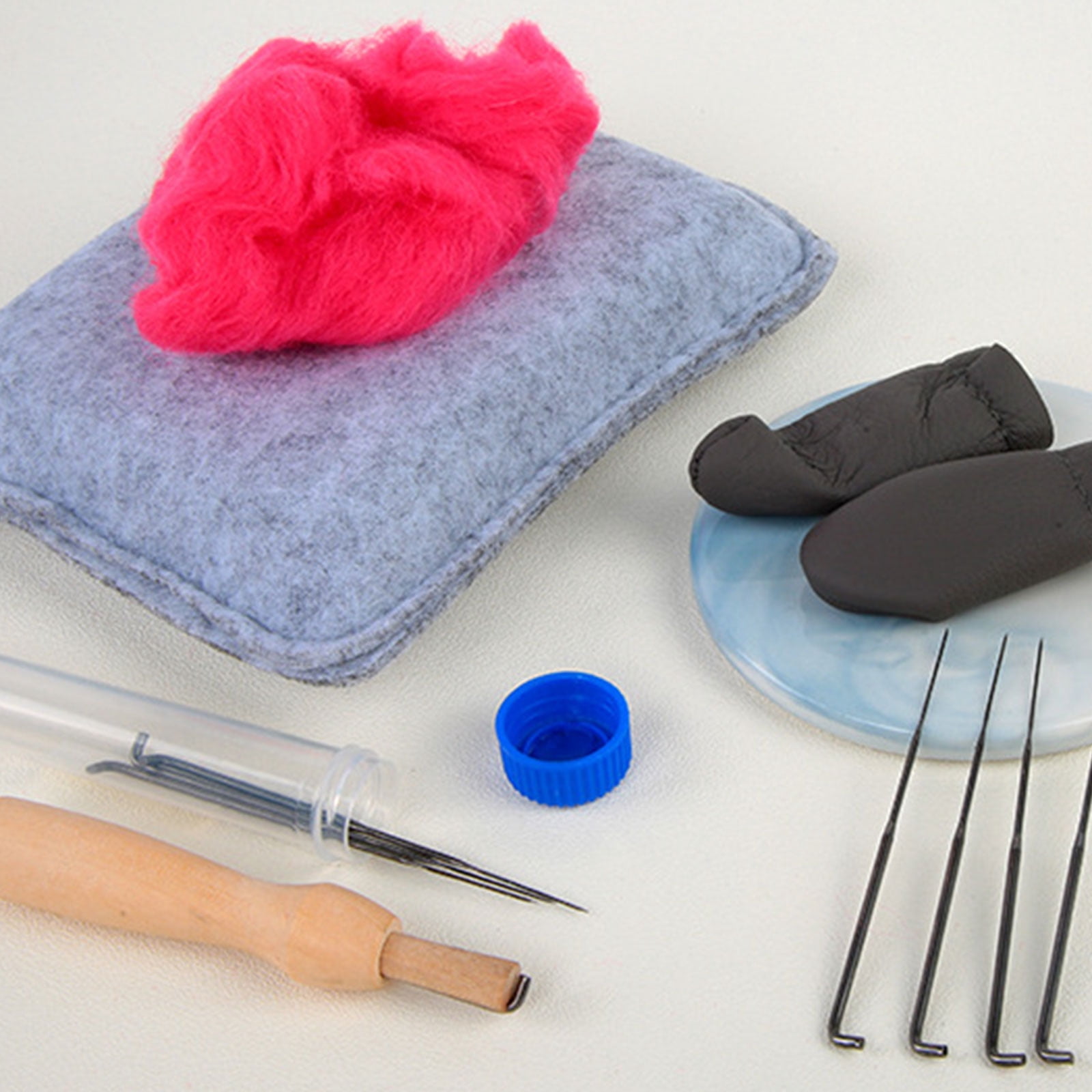 Needle Felting Starter with Storage Bag, Wool Roving 18 Colors Set, Wool Felting Kits with Wool Felt Tools for Beginner