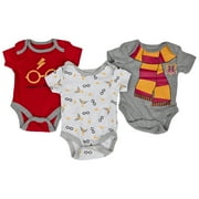 Harry Potter Costume and Symbols 3-Pack Infant Bodysuit Set-6-9 Months