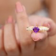 thumbnail image 5 of Rosec Jewels Natural Amethyst Heart Engagement Ring 2 Carat - AAA Grade - Vintage Style Amethyst Diamond Ring - with Jewelry Box, 18K Yellow Gold, US 12.50, 5 of 8