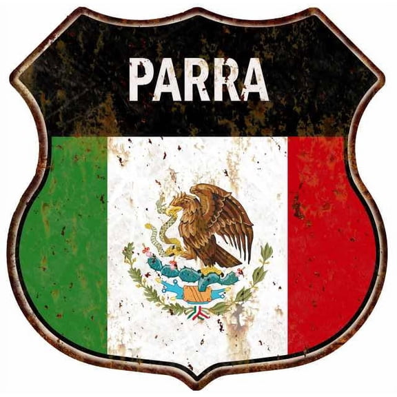 PARRA Mexican Flag Sign Shield Metal Gift Mexico 211110008199