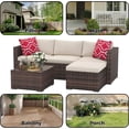 thumbnail image 5 of 5 Pieces Patio Furniture Set, Outdoor Glass Table and Cushions with Rattan Wicker Chairs, Patio Furniture Set for Porch, Balcony, Backyard, Garden, 5 of 6