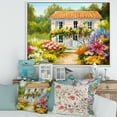 thumbnail image 2 of Designart 'The Mountain With Flowers With Little House II' Traditional Framed Canvas Wall Art Print, 2 of 5