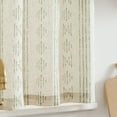 thumbnail image 2 of Curtainking Boho Kitchen Curtains 24 inch Green on Beige Farmhouse Rustic curtains Geometric Striped Light Filtering Window Curtain Linen Tier Curtains 2 Panels, 2 of 6