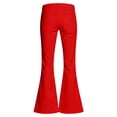 thumbnail image 3 of Sonxahe Big Girl's Solid Flared Denim Jeans Mid Rise Stretch Casual Trousers Bottoms,Red, 3 of 7