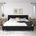 thumbnail image 3 of DHP Rose Tufted Upholstered Platform Bed Frame, King, Black Linen, 3 of 18