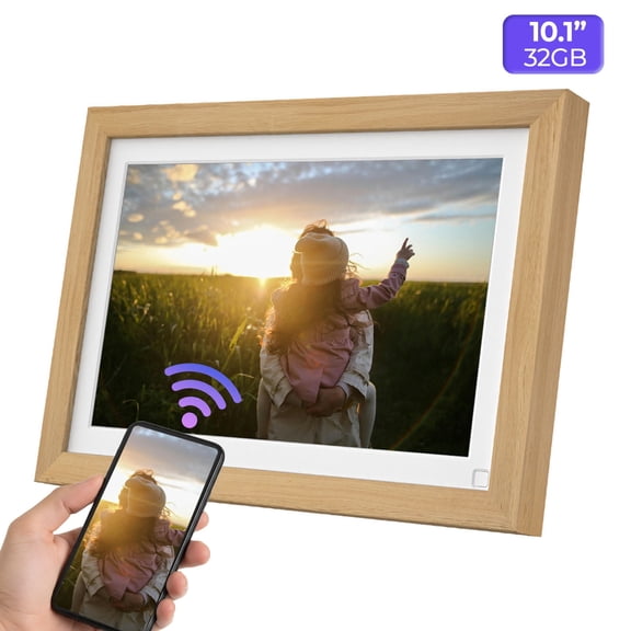 myFirst Frame Live - Digital Picture Frame 10 Inches 32GB Memory, Auto-Rotate or Wall Mount, Send Photos/Videos via Free myFirst Circle App, Best Gift Choice