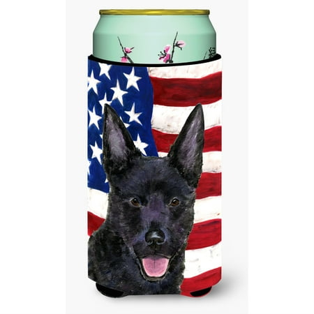 

USA American Flag with Australian Kelpie Tall Boy Beverage Insulator Beverage Insulator Hugger