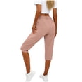 thumbnail image 6 of RYRJJ Women's Cargo Hiking Pants Casual Lightweight Quick Dry Outdoor Water Resistant Capris with Pockets Summer Cropped Trousers(Pink,L), 6 of 7