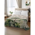 thumbnail image 2 of Summer Tropical Leaves Flat Sheets Only Queen Size, Soft Breathable Bed Top Sheets for Mattress, Green Palm Trees Botanical Luxury Bedding Flat Sheets for Home Hotel Bedroom Bed Protection, 2 of 9