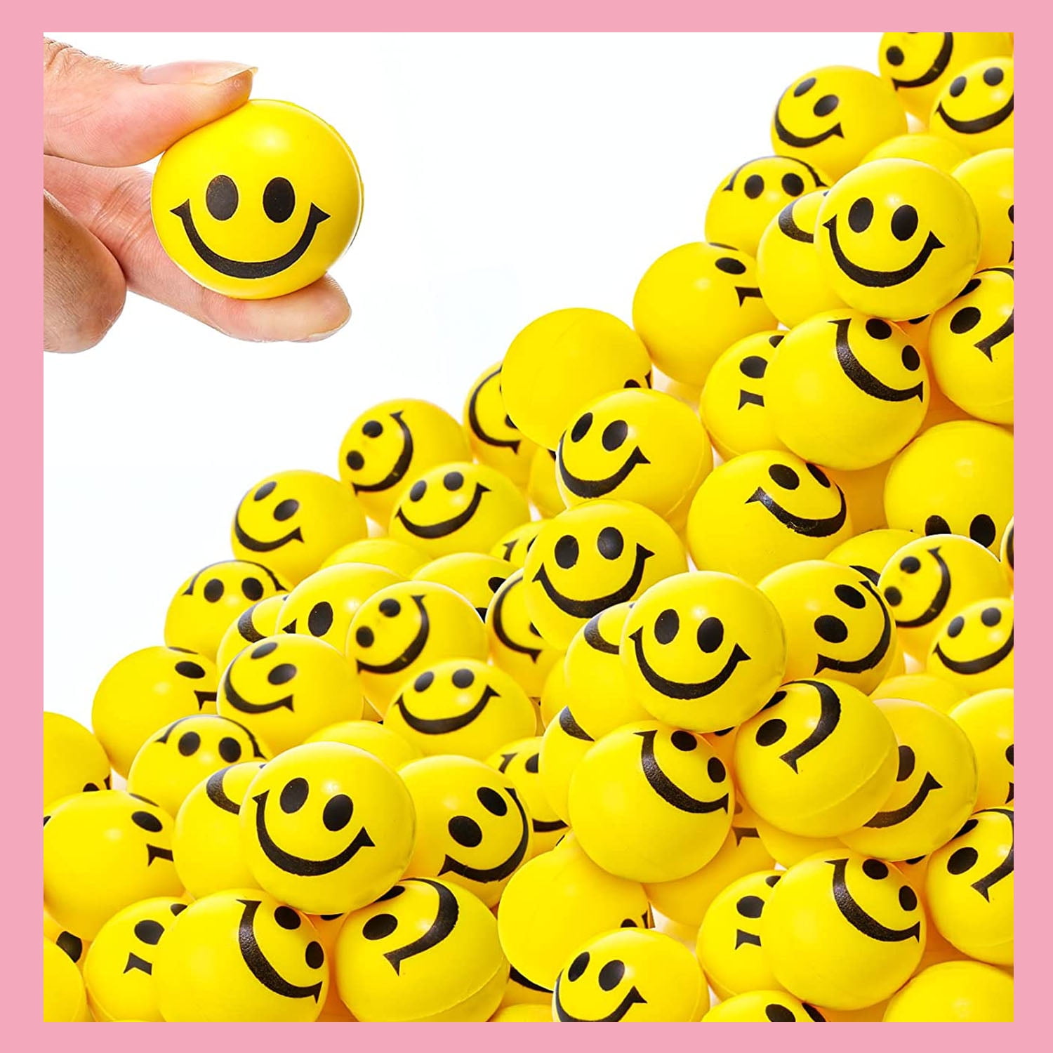 200 Pack Smile Face Stress Balls Mini Stress Balls