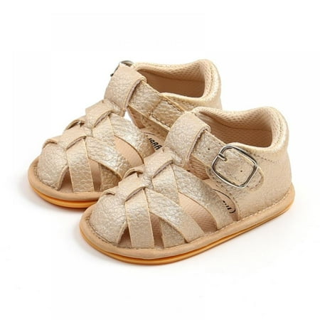 

Wuffmeow Newborn Baby Summer Sandals First Walkers Cute Non-slip Walking Shoes