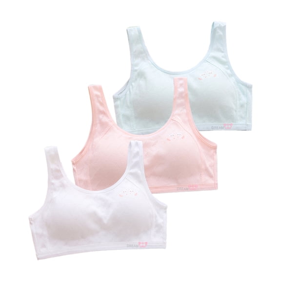 LYMAYTER Girls Seamless Bra kids Wide Strap Design Lightweight Wirefree Support Everyday for Bra 11-16Y