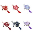 thumbnail image 2 of QualitChoice Sachet Sac Style Chinois Traditionnel Sacs Délicats avec Pompon Pochette Rétro Pendentif Motif d'Impression Parti Faveur Ornement Rouge Type 1 Violet Type 3 Type 3, 2 of 6