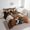 thumbnail image 4 of Manfei Rustic Cowboy Horseshoe 7-Piece Bedding Comforter Set,Patchwork Cow Hide King Bedding Sets,Country Farmhouse Lodge Bed Sheets For Boys Teens,Microfiber Bedroom Decor Reversible, 4 of 9