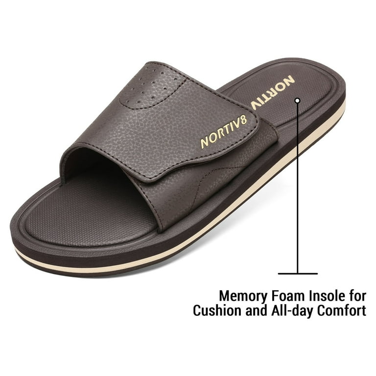 Mens memory foam slide hotsell sandals