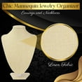 thumbnail image 4 of Linen Necklace Jewelry Display Bust Stand - Freestanding Pendant Chain Chokers Lockets Holder Storage Organizer Figure, 9.6 inch (Beige), 4 of 9