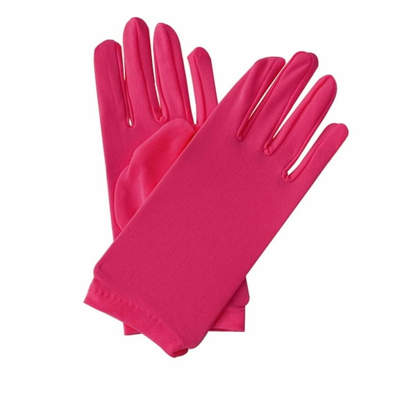Sunvit-Panties Womens Hot Pink Fashion Gloves - Comfortable Polyester Spandex Blend, Mid-Length Finger-Separated for Daily Wear, Retro & Costume Parties,Size Free Size