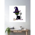 thumbnail image 2 of Witch & Magician Black Cat Miaw Poster Wall Art, Modern Wall Decor For Living Room Bedroom, 30x30 UNFRAMED, 2 of 3
