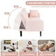 thumbnail image 4 of FFH Modern Corduroy Futon Sofa Bed with Adjustable Backrest,Convertible Loveseat Sleeper,Soft Couch with Drop-Down Table and Cup Holder for Living room,Pink, 4 of 8