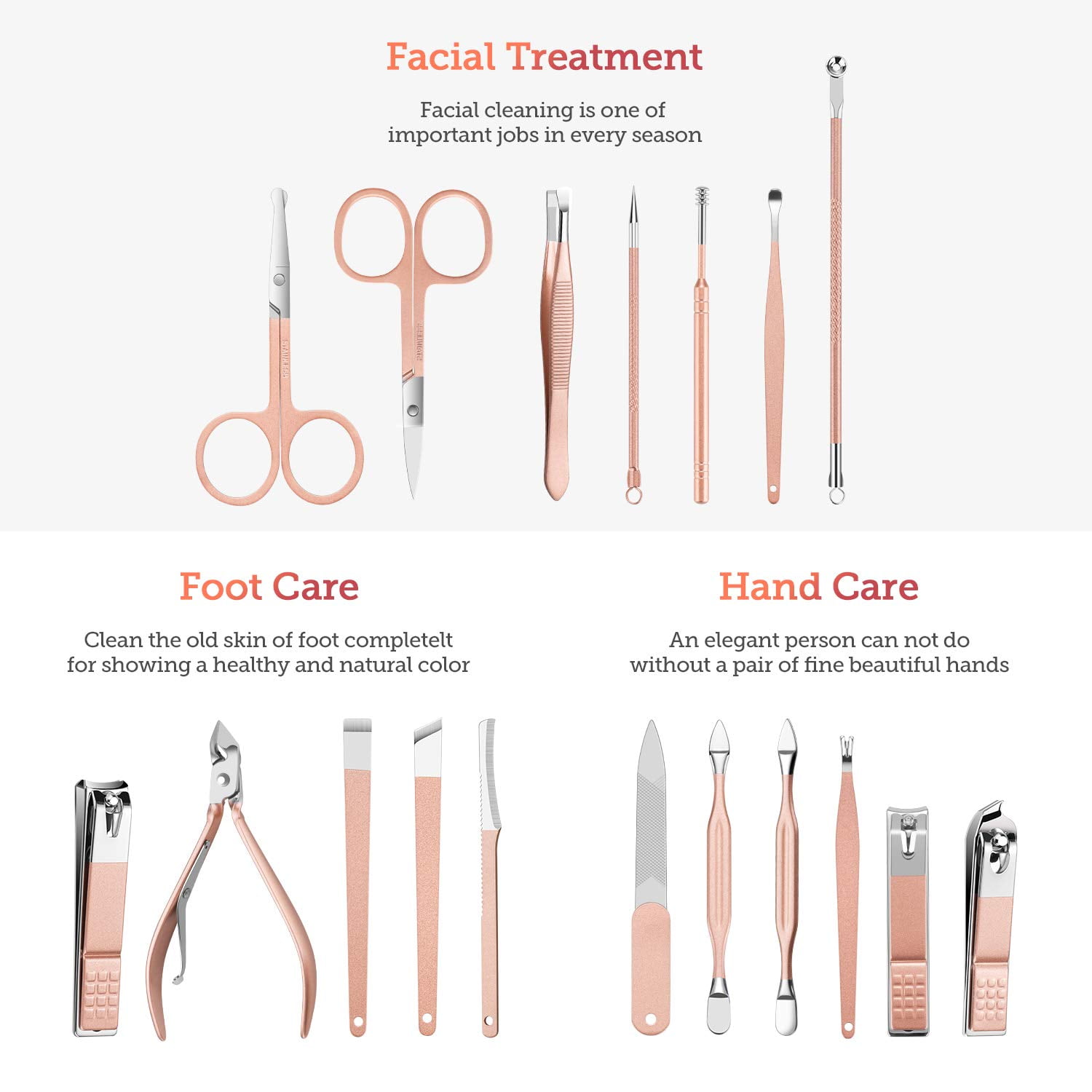 Manicure Set, Pedicure Kit, Nail Clippers, Professional Grooming Kit, Nail Tools 18 In 1 with Luxurious Travel Case For Men and Women 2020 Upgraded Version
