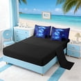 thumbnail image 4 of Manfei Magical Blue Moon Dolphin Bedding Comforter Set for Kids Boys and Girls, Romantic Coastal Print Full Bedding Set, Black Reversible 7pcs, 4 of 6