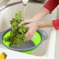 thumbnail image 4 of VALSEEL Silicone Collapsible Colander Set Kitchen Colander Strainer Over Vegetable Fruit, 4 of 9