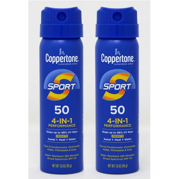 Coppertone Sport SPF 50 CS Travel Spray, 1.6 Ounce (Pack of 2)