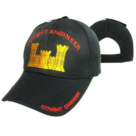 Combat Engineer Baseball Black Cap Hat Embroidered 3D (Licensed) CAP613A (TOPW)