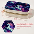 thumbnail image 5 of Starry Unicorn Velvet Travel Organizer with Removable Compartment - Portable Jewelry Necklace Organizer Box - Gift, 5 of 7