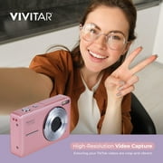 Vivitar Popsnap Compact Digital Camera, Pink, 16X Zoom, 1080p, Built-in Flash, Micro SD, Slim Lightweight Pocket Design