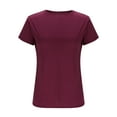 thumbnail image 6 of ShomPort Summer Tops for Women Short Sleeve Crew Neck Basic Workout Tees Trendy Plain Casual Clothes, 6 of 9