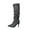 Gray, variant on Dasayo Beige Woman Boots Slouch Dress Mid-Calf Pointed Toe High Heel Wide Calf Boots Shoes for Women 35