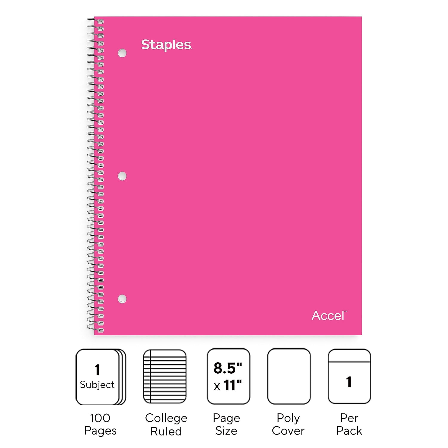 ୨୧ はるページ Staples Premium 1-Subject Notebook 8.5