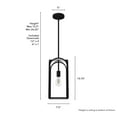 thumbnail image 6 of Hunter - Dukestown 1-light Natural Black Iron, Small Pendant Light, Dimmable, Formal Style, Lantern Shaped, for Bedrooms, Dining, Living Rooms - 19738, 6 of 7