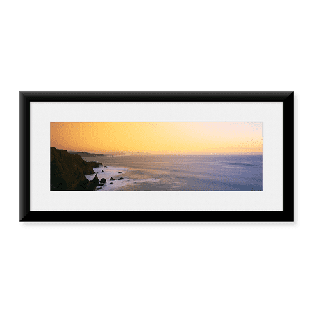 Framed Art Print, High angle view of rock formations in the sea by Panoramic Images, 25-7/8" x 9-7/8"