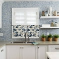 thumbnail image 6 of Navy Blue White Pumpkins Kitchen Curtains Set, Thanksgiving Tier Curtain 36 Inches Length, Fall Leaves Botanical Valance and Tiers Set Window Treatment Decor for Bedroom/Living Room, 6 of 7