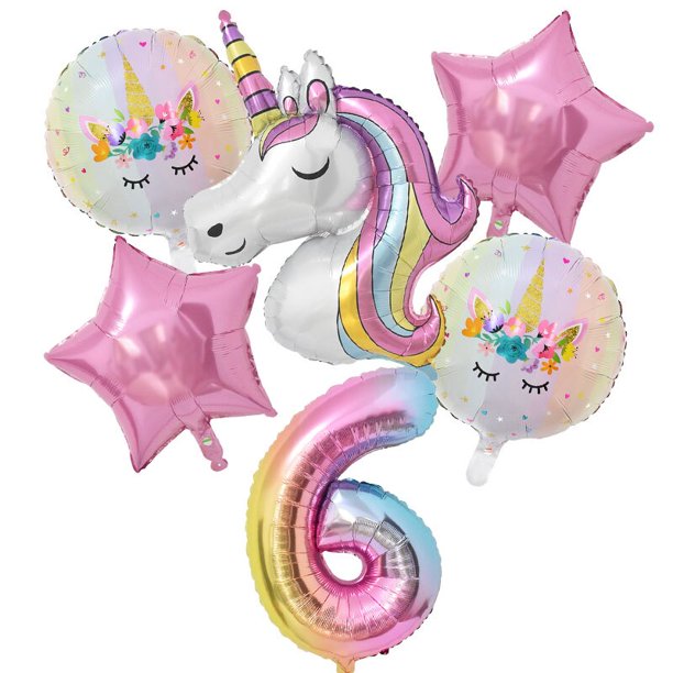 1 Juego de Globos de unicornio arcoíris de 32 pulgadas, Globos de aluminio con número, 1er, decoraciones para fiesta de cumpleaños, Baby Shower