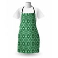 thumbnail image 3 of Ethnic Apron, Art of Triangles Formed in Monochrome Style Print, Unisex Kitchen Bib with Adjustable Neck for Cooking Gardening, Adult Size, Forest Green Mint Green, by Ambesonne, 3 of 4