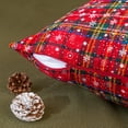 thumbnail image 4 of Lapalife 2 Pack Christmas Plaid Pillow Cover, Snowflake Scottish Tartan Checks Cushion Cover Decorative Throw Pillow Case, 18''x 18'', 4 of 6